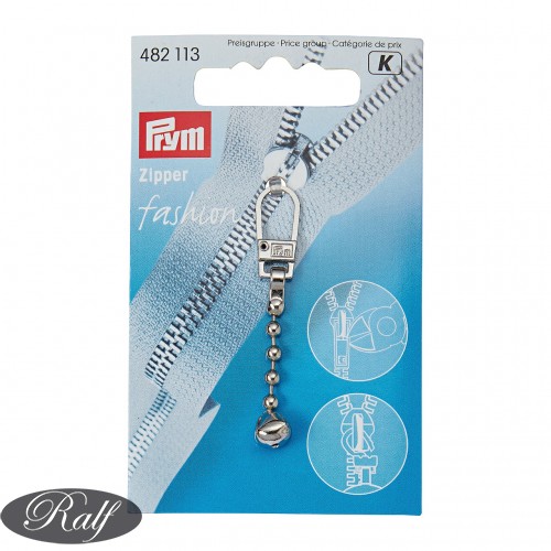 Tragator fermoar moda capat bila finisaj argintiu - Prym 482113